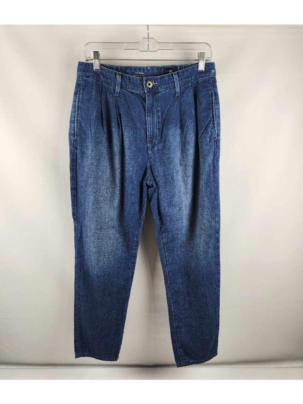 AG Adriano Goldschmied Jeans Womens 27x25 Blue The Evan Pleated Trousers NWOT